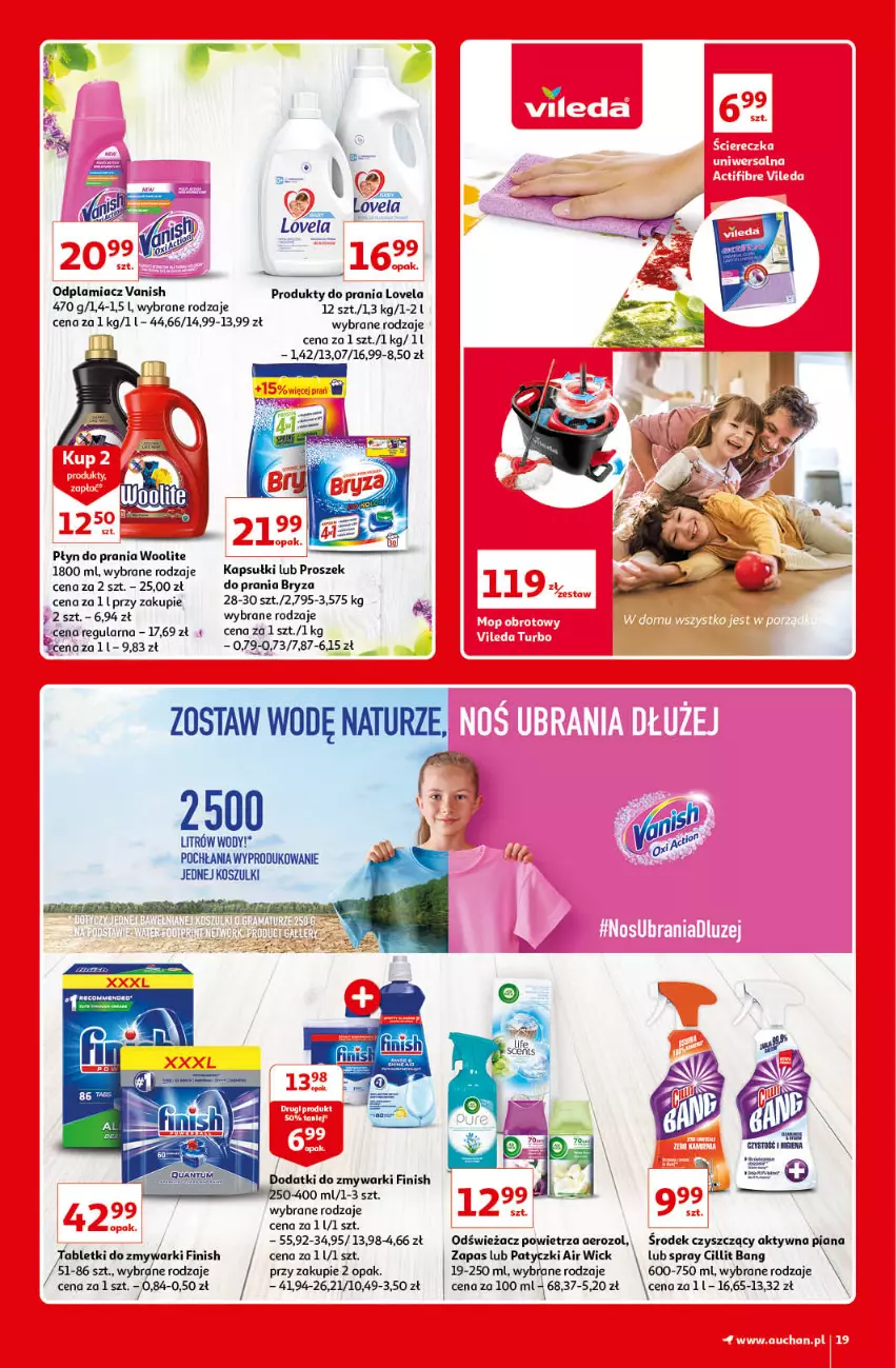 Gazetka promocyjna Auchan - Kultowe Marki Hipermarkety - ważna 04.06 do 11.06.2021 - strona 19 - produkty: Air Wick, Bryza, Cillit Bang, Fa, Finish, Kosz, Lovela, Odplamiacz, Odświeżacz powietrza, Płyn do prania, Vanish, Woolite, Zmywarki