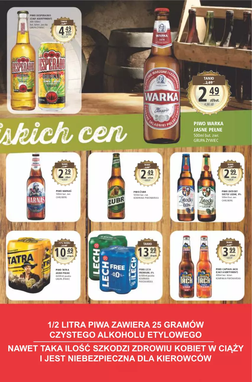 Gazetka promocyjna Arhelan - Gazetka - ważna 28.01 do 06.02.2022 - strona 19 - produkty: Captain Jack, Carlsberg, Desperados, Harnaś, Piwo, Tatra, Warka