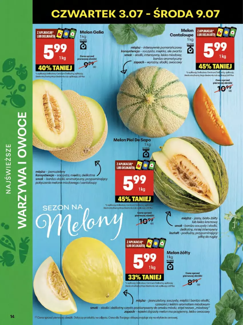 Gazetka promocyjna Delikatesy Centrum - Franczyza DC27 Czwartek - ważna 03.07 do 09.07.2025 - strona 14 - produkty: Koc, Melon, Orka, Rum