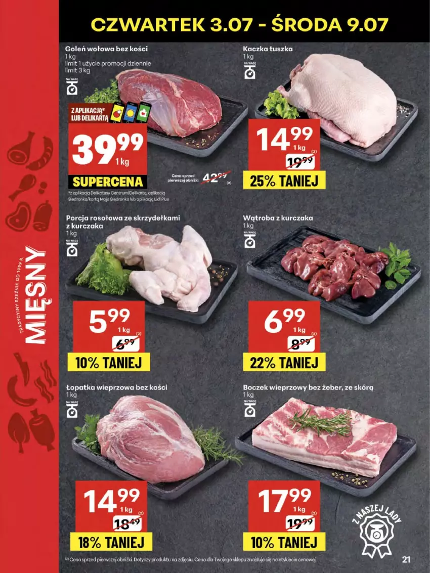 Gazetka promocyjna Delikatesy Centrum - Franczyza DC27 Czwartek - ważna 03.07 do 09.07.2025 - strona 21 - produkty: Kaczka, Kurczak, Por, Rum, Tusz