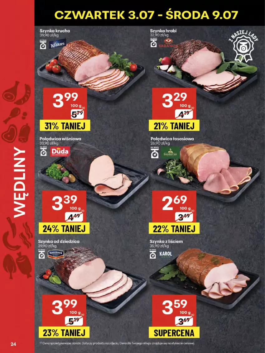 Gazetka promocyjna Delikatesy Centrum - Franczyza DC27 Czwartek - ważna 03.07 do 09.07.2025 - strona 24 - produkty: Fa, Polędwica, Szynka