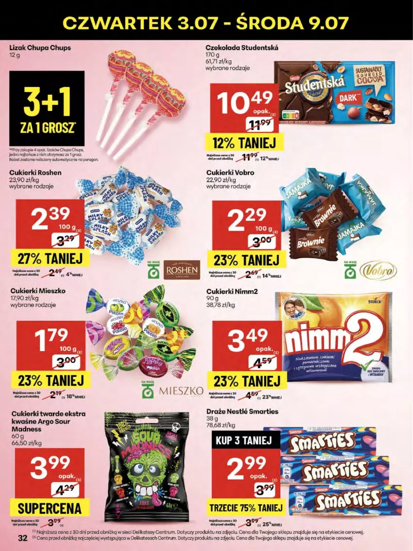 Gazetka promocyjna Delikatesy Centrum - Franczyza DC27 Czwartek - ważna 03.07 do 09.07.2025 - strona 32 - produkty: Chupa Chups, Cukier, Cukierki, Czekolada, Nimm2, Rum