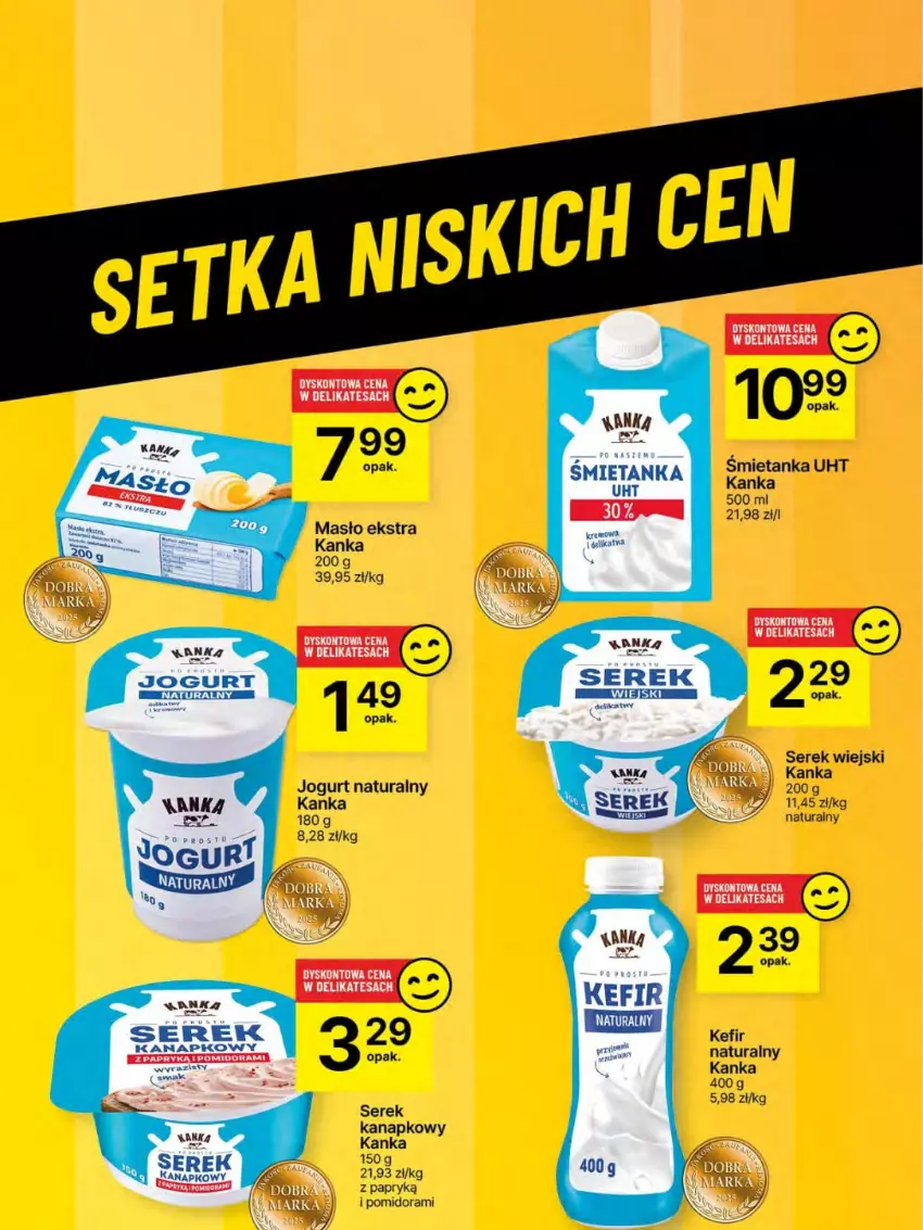 Gazetka promocyjna Delikatesy Centrum - Franczyza DC27 Czwartek - ważna 03.07 do 09.07.2025 - strona 46 - produkty: Jogurt, Jogurt naturalny, Kefir, Kefir naturalny, Masło, Ser, Serek, Serek kanapkowy, Serek wiejski