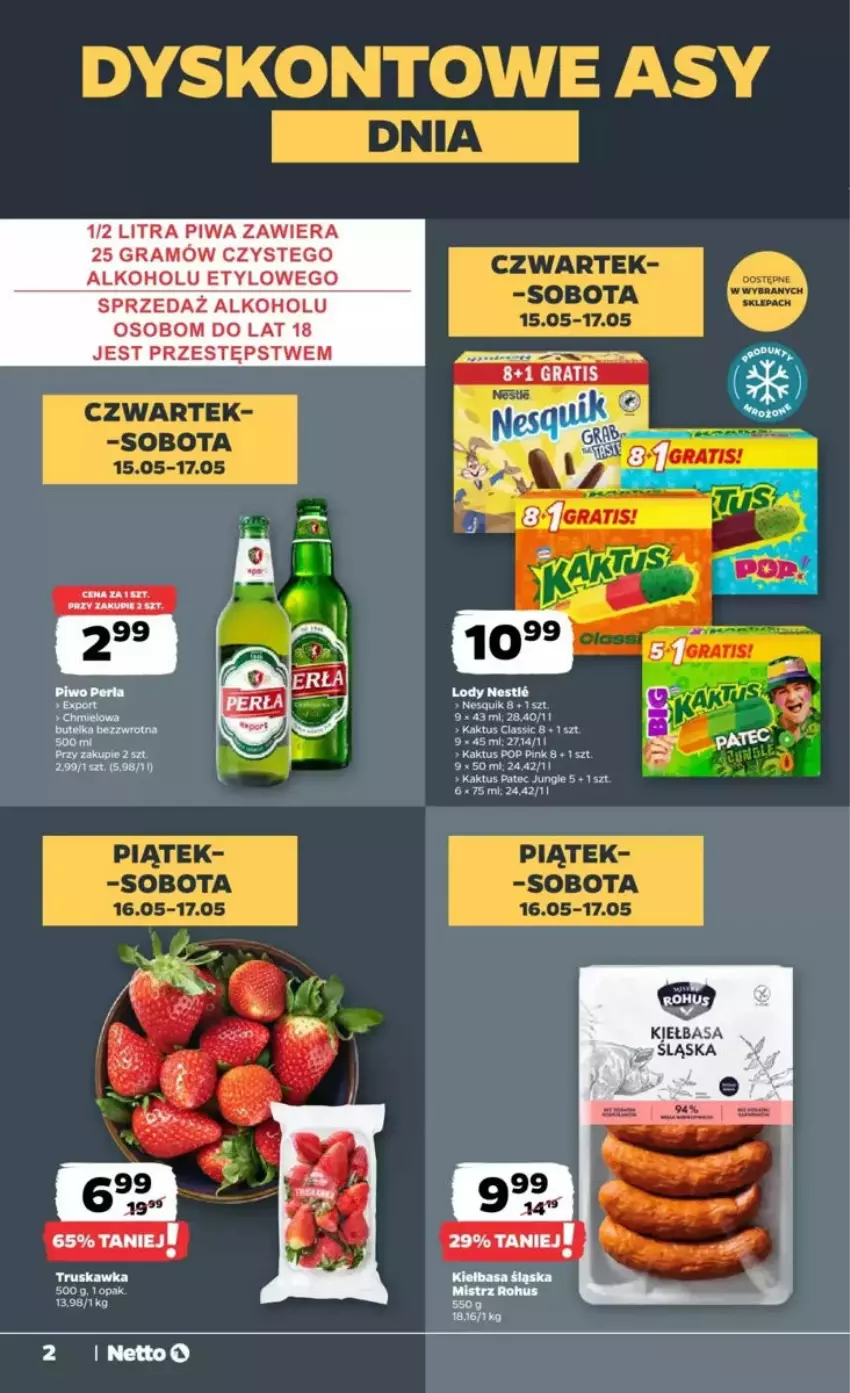 Gazetka promocyjna Netto - ważna 15.05 do 21.05.2025 - strona 12 - produkty: Gra, Kaktus, Kiełbasa, Lody, Piwa