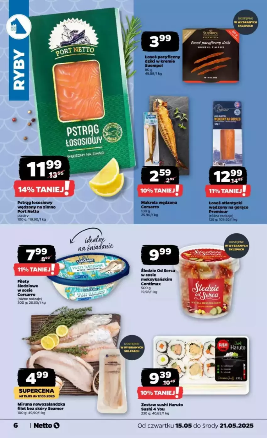 Gazetka promocyjna Netto - ważna 15.05 do 21.05.2025 - strona 25 - produkty: Miruna, Piast, Por, Pstrąg, Pstrąg łososiowy, Sos, Suempol, Sushi