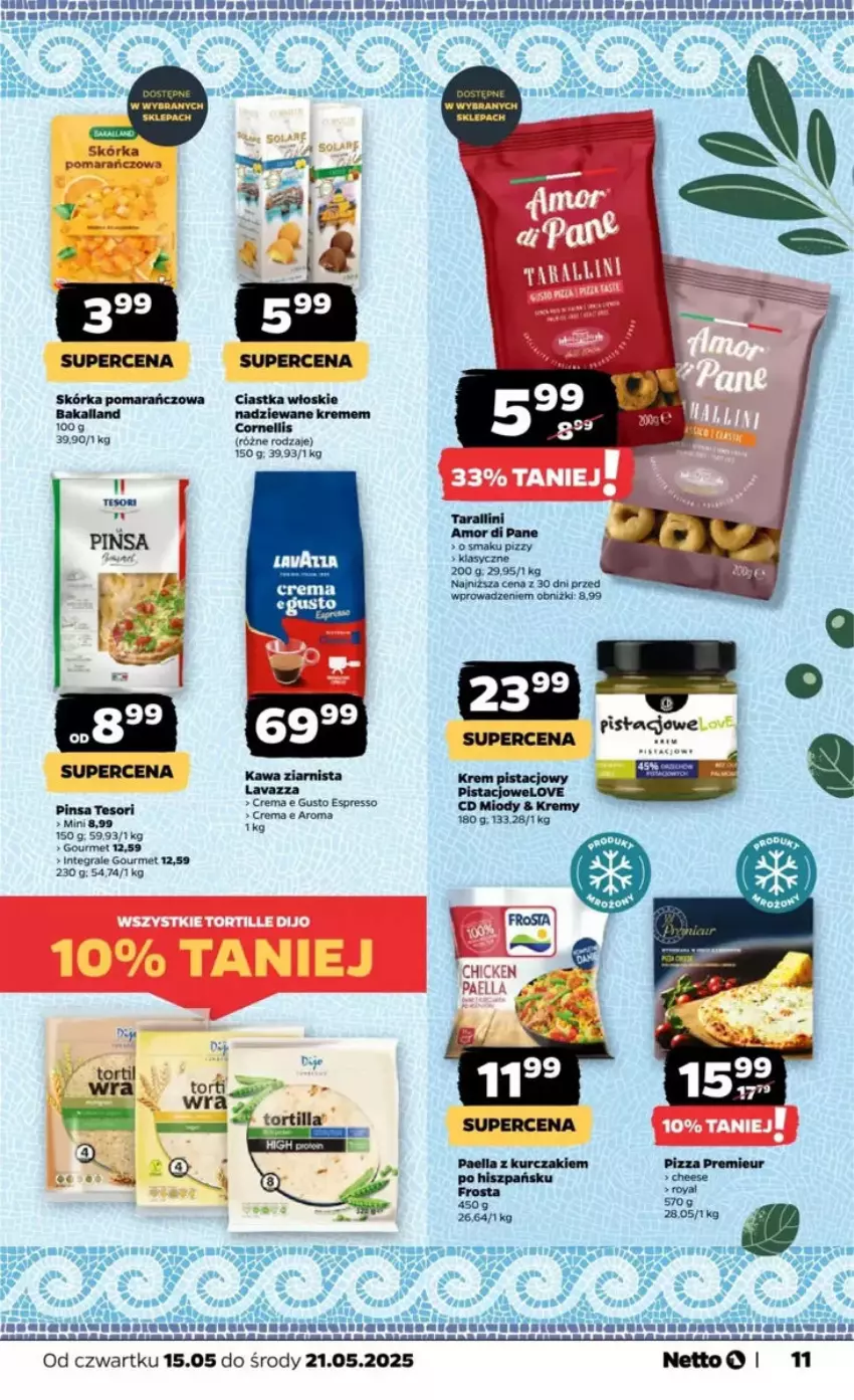 Gazetka promocyjna Netto - ważna 15.05 do 21.05.2025 - strona 3 - produkty: Bakalland, Ciastka, Fa, Frosta, Gin, Gra, Kawa, Kawa ziarnista, Kurczak, Lavazza, Pizza, Sos