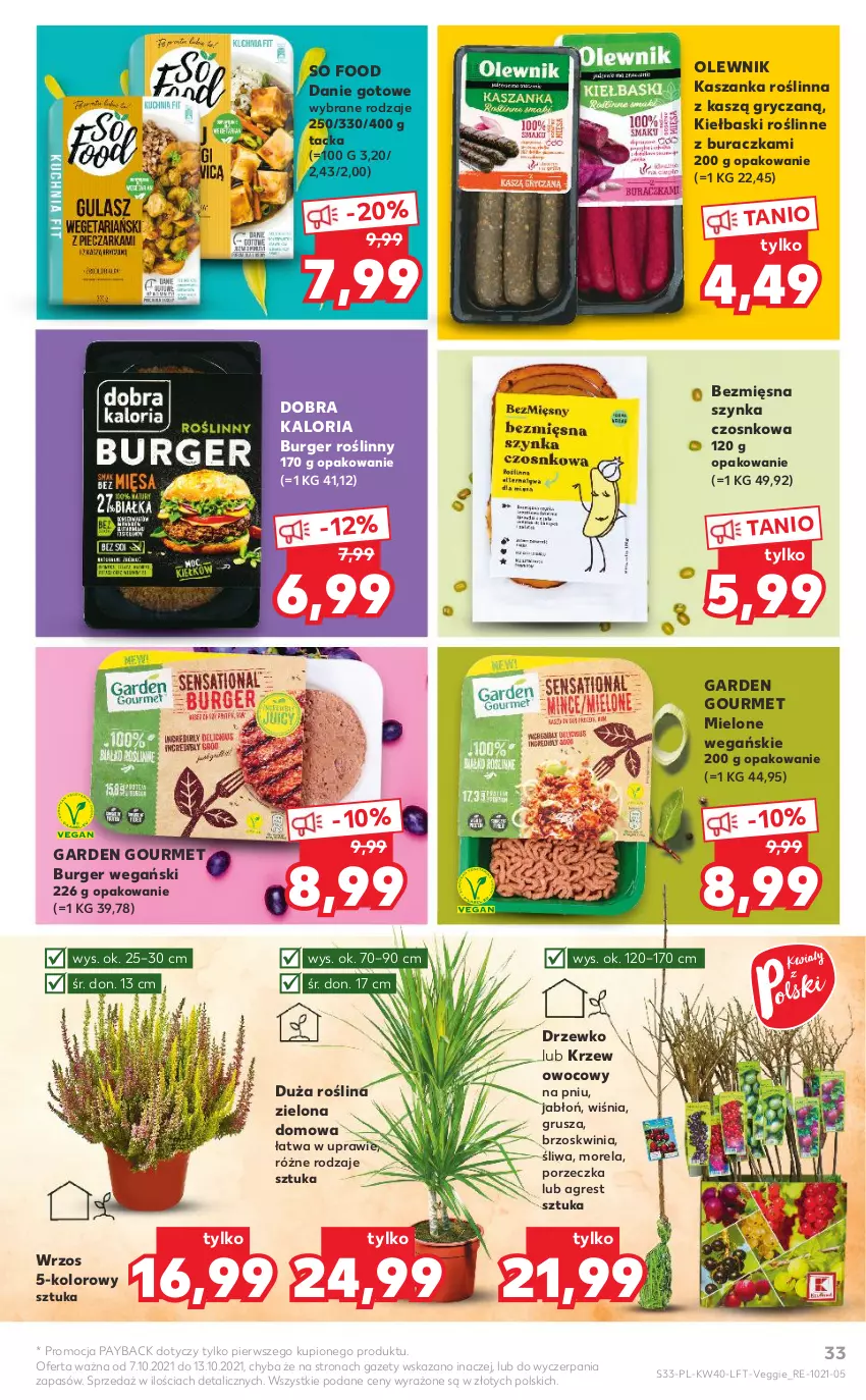 Gazetka promocyjna Kaufland - OFERTA TYGODNIA - ważna 07.10 do 13.10.2021 - strona 33 - produkty: Burger, Danie gotowe, Gres, Gry, Kasza, Kaszanka, Morela, Olewnik, Por, So Food, Szynka