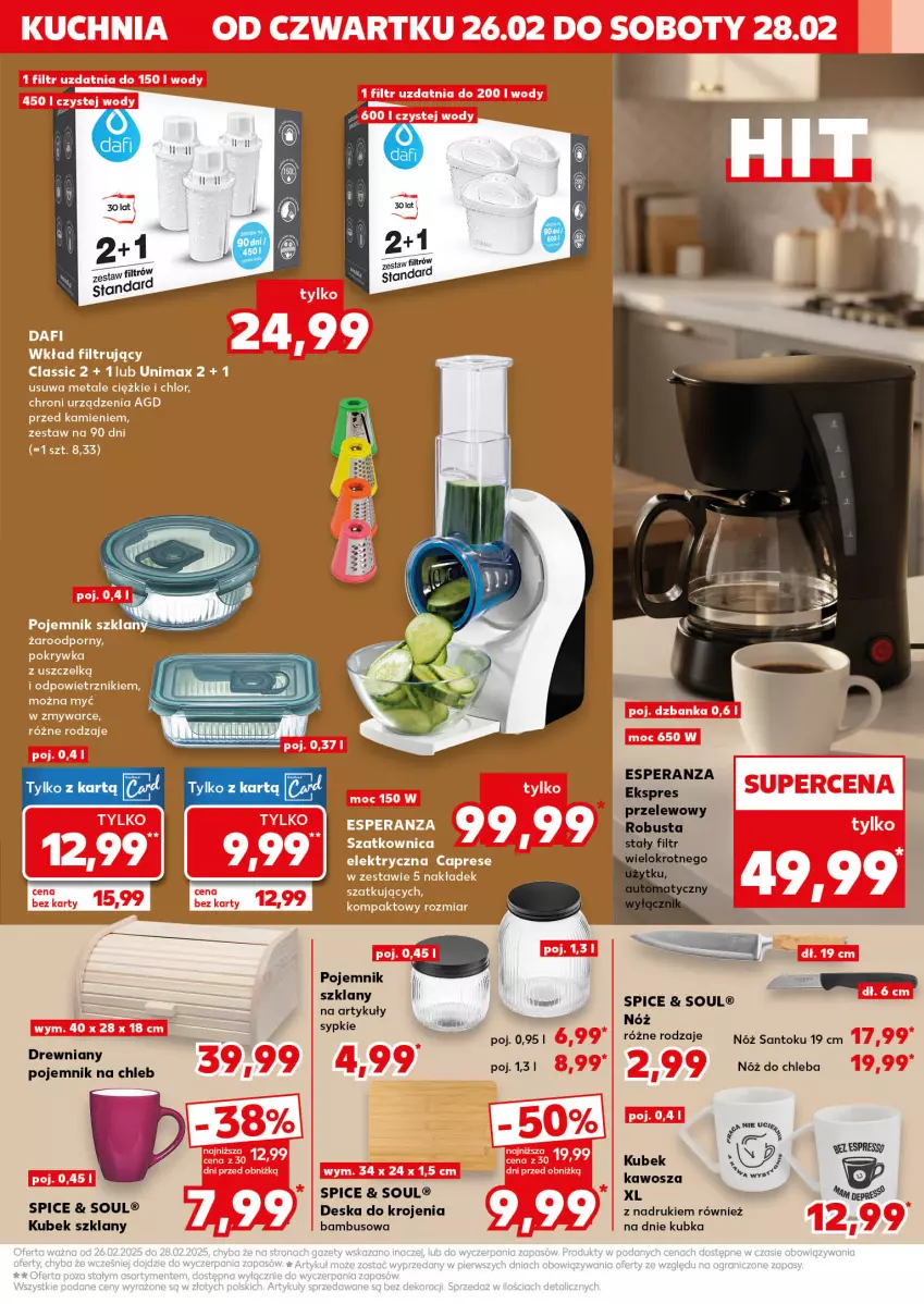 Gazetka promocyjna Kaufland - Kaufland - ważna 26.02 do 04.03.2026 - strona 15 - produkty: Chleb, Deska do krojenia, Kubek, Kuchnia, Nóż do chleba, Pojemnik, Por, Szatkownica, Wkład filtrujący