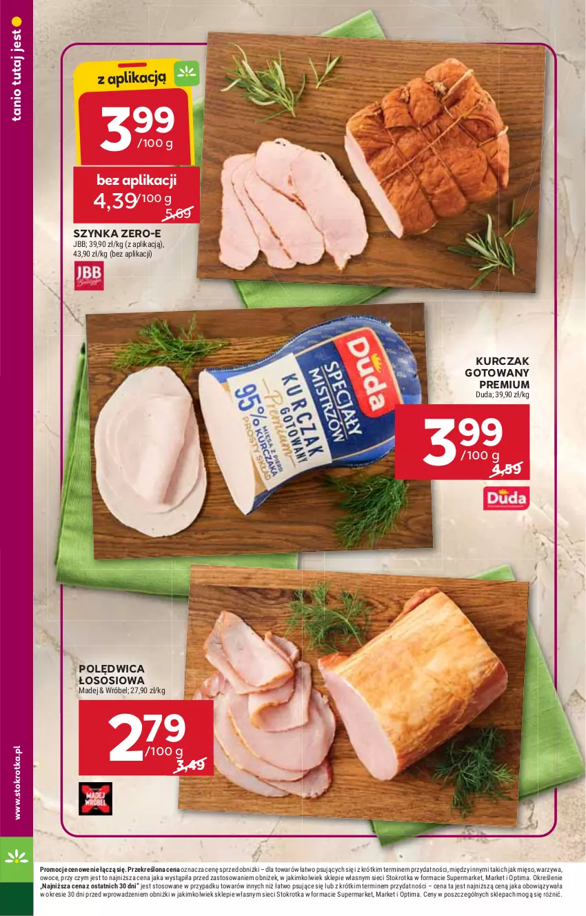 Gazetka promocyjna Stokrotka - Supermarket - ważna 06.08 do 12.08.2026 - strona 12 - produkty: Duda, Kurczak, Kurczak gotowany, Mięso, Optima, Owoce, Polędwica, Sos, Szynka, Warzywa