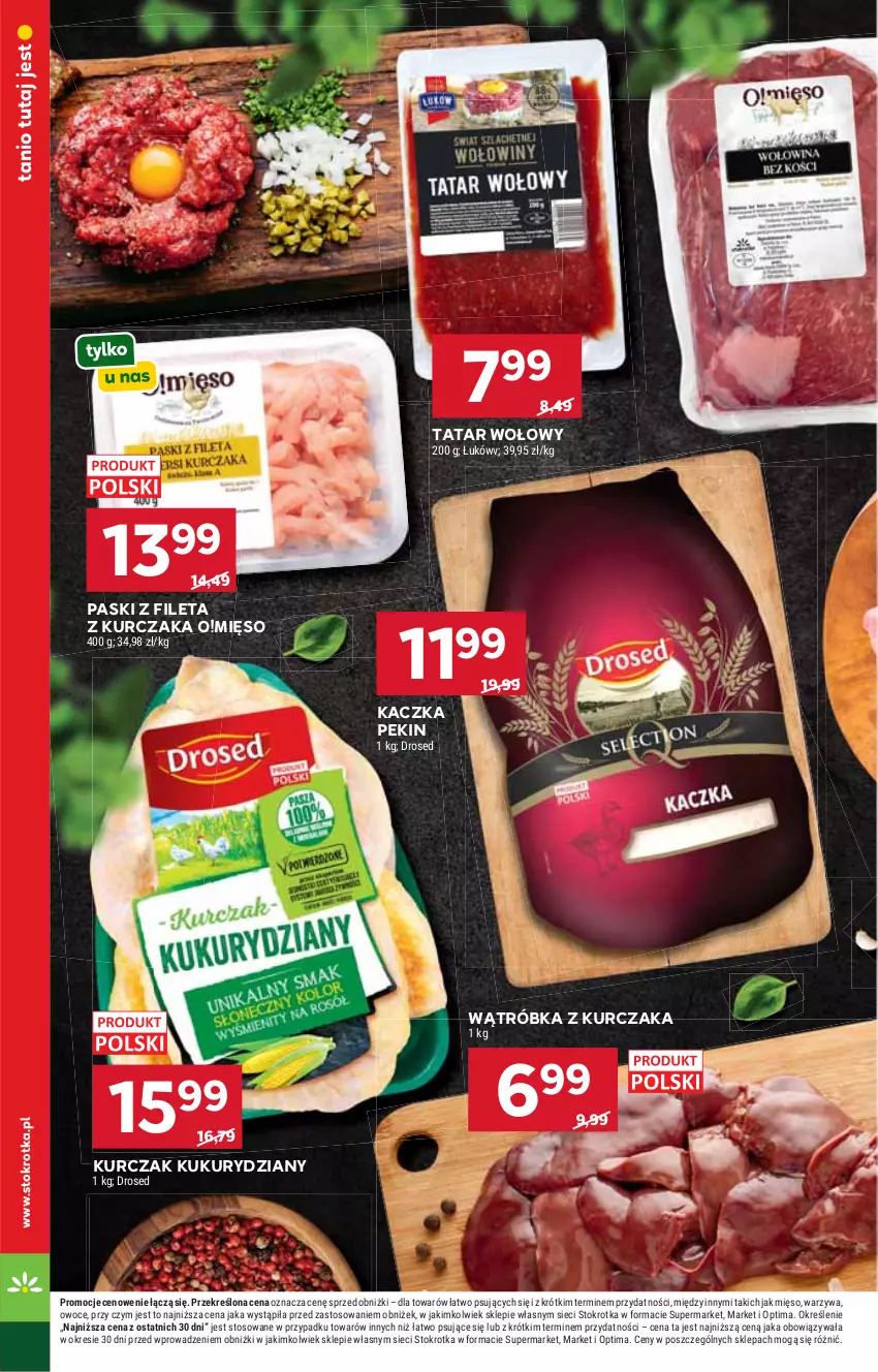 Gazetka promocyjna Stokrotka - Supermarket - ważna 06.08 do 12.08.2026 - strona 14 - produkty: Kaczka, Kurczak, Mięso, Optima, Owoce, Tatar wołowy, Warzywa