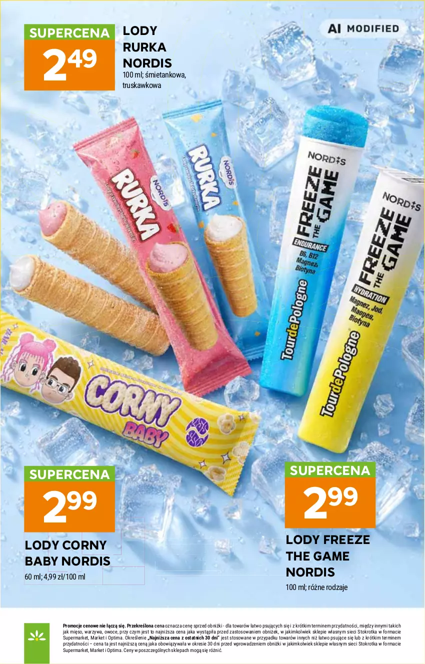 Gazetka promocyjna Stokrotka - Supermarket - ważna 06.08 do 12.08.2026 - strona 39 - produkty: Groszek, Lody, Mięso, Optima, Owoce, Warzywa
