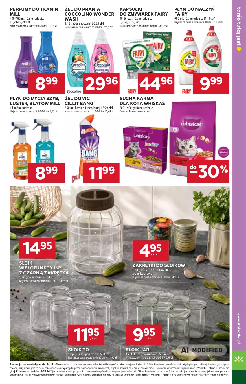 Gazetka promocyjna Stokrotka - Supermarket - ważna 06.08 do 12.08.2026 - strona 43 - produkty: Cillit Bang, Coccolino, Fa, Fairy, Mięso, Optima, Owoce, Perfum, Płyn do mycia, Sucha karma, Warzywa, Whiskas