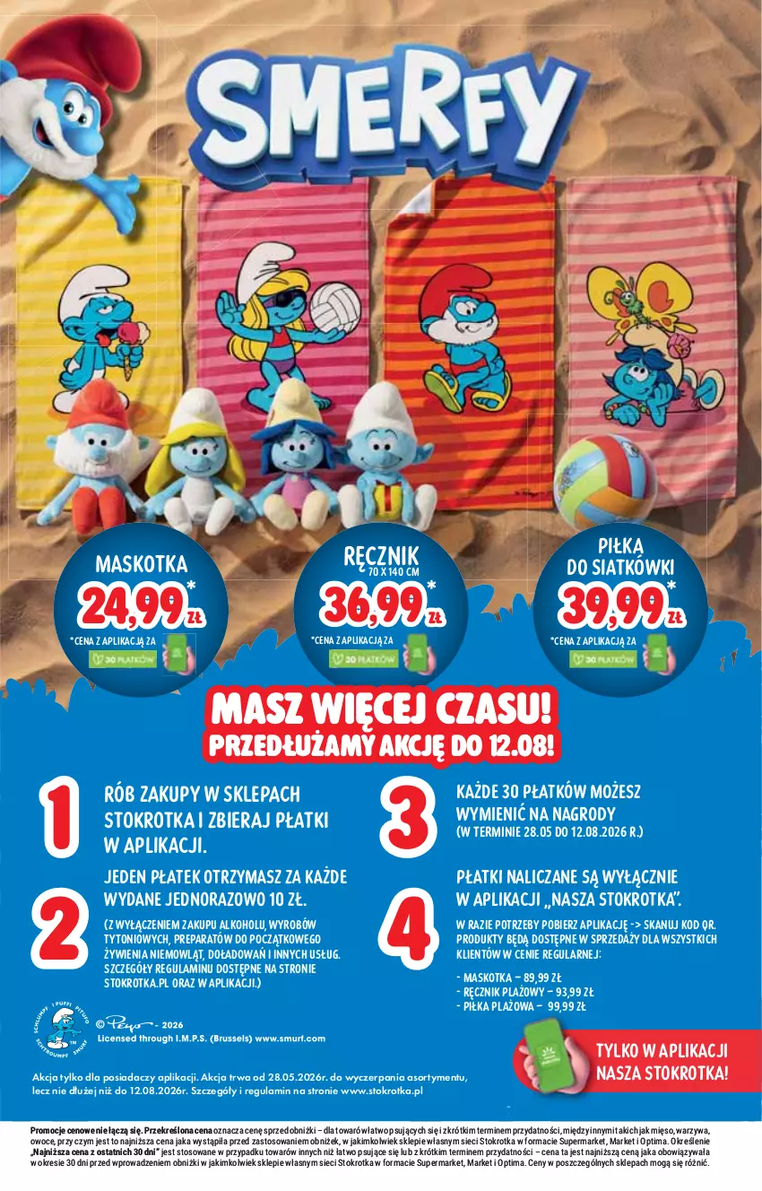 Gazetka promocyjna Stokrotka - Supermarket - ważna 06.08 do 12.08.2026 - strona 45 - produkty: Mięso, Optima, Owoce, Ręcznik, Warzywa