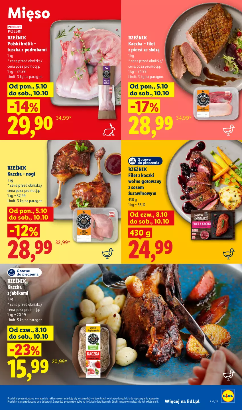 Gazetka promocyjna Lidl - Gazetka - ważna 08.10 do 10.10.2026 - strona 53 - produkty: Jabłka, Kaczka, Królik, Mięso, Piec, Sos, Tusz, Wino