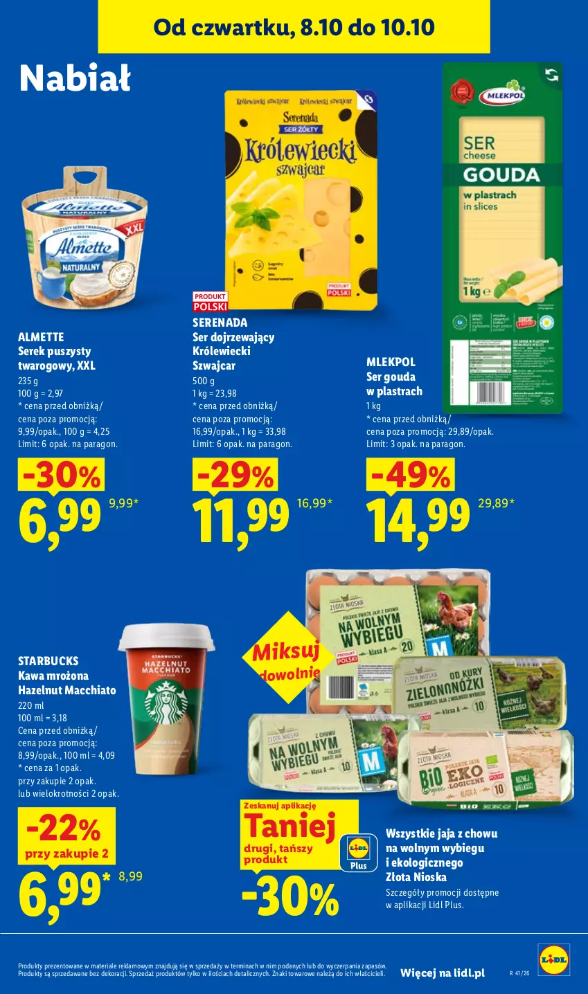 Gazetka promocyjna Lidl - Gazetka - ważna 08.10 do 10.10.2026 - strona 59 - produkty: Almette, Chia, Gouda, Jaja, Kawa, Ser, Serek, Serek puszysty