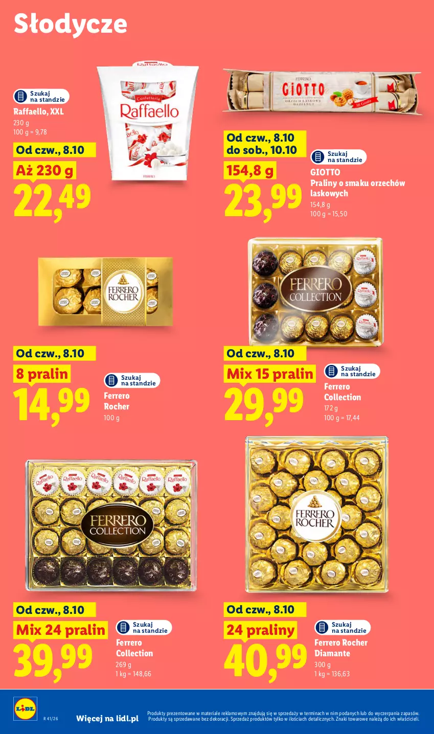 Gazetka promocyjna Lidl - Gazetka - ważna 08.10 do 10.10.2026 - strona 62 - produkty: Diamant, Fa, Ferrero, Ferrero Rocher, Praliny, Raffaello