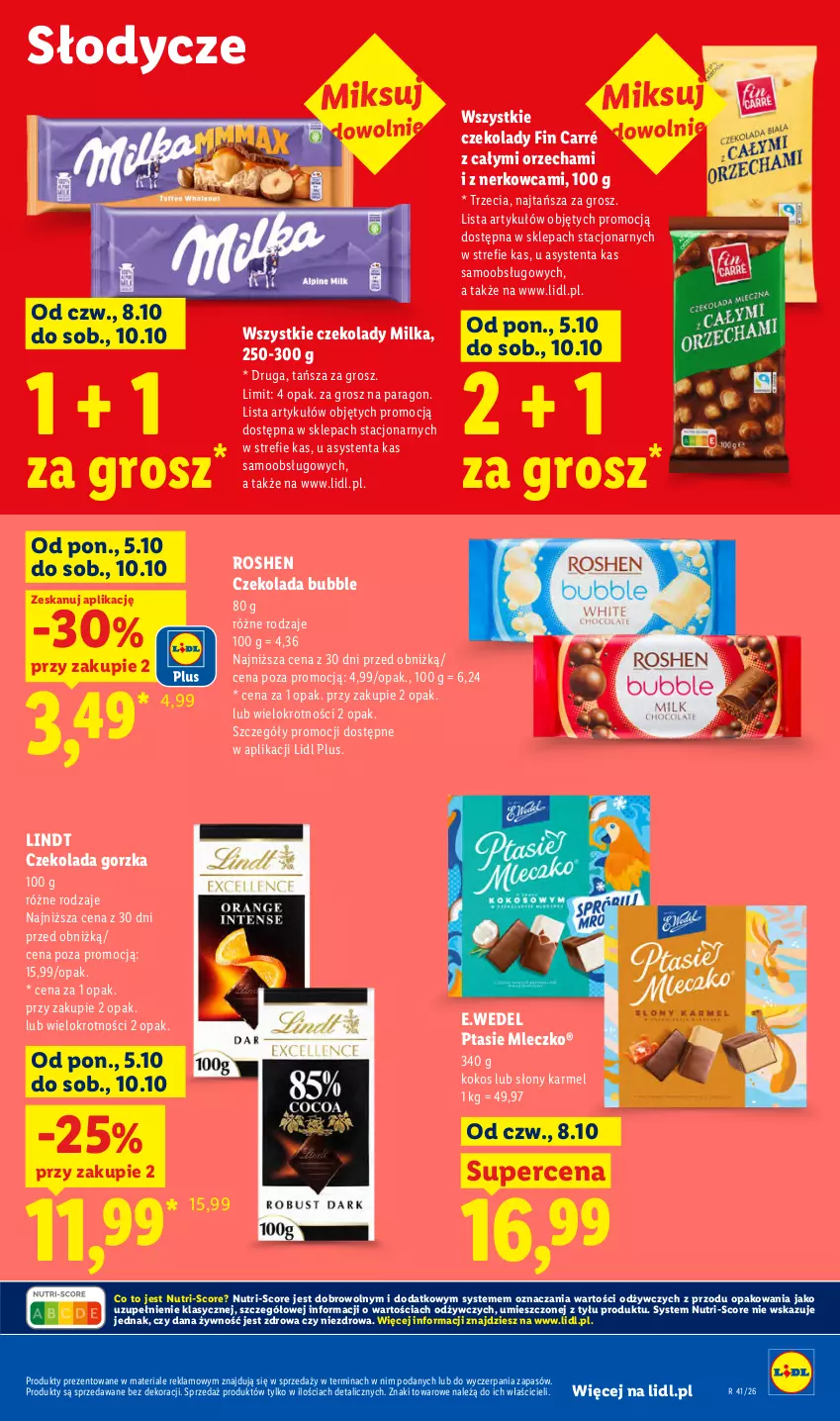Gazetka promocyjna Lidl - Gazetka - ważna 08.10 do 10.10.2026 - strona 63 - produkty: Czekolada, Czekolada gorzka, Kokos, Lindt, Milka, Mleczko, Ptasie mleczko