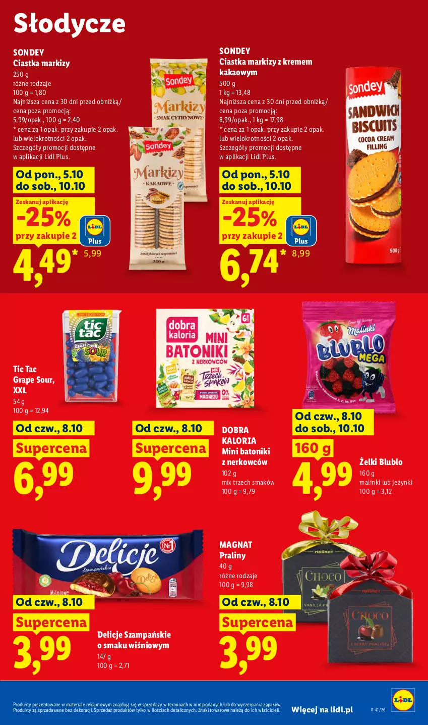 Gazetka promocyjna Lidl - Gazetka - ważna 08.10 do 10.10.2026 - strona 65 - produkty: Baton, Ciastka, Delicje, Gra, Kakao, Praliny, Tonik