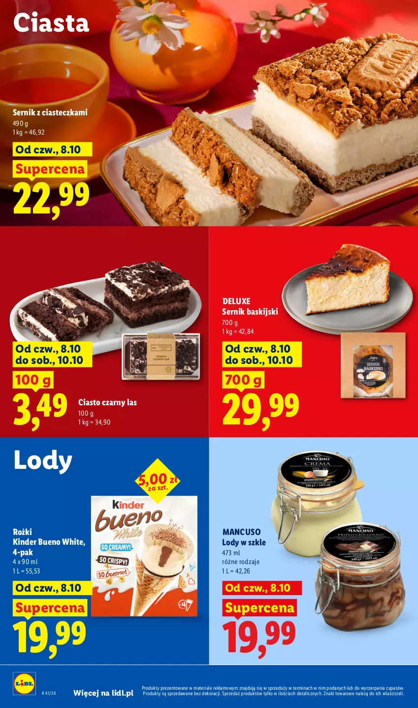 Gazetka promocyjna Lidl - Gazetka - ważna 08.10 do 10.10.2026 - strona 68 - produkty: Kinder, Kinder Bueno, Lody, Ser