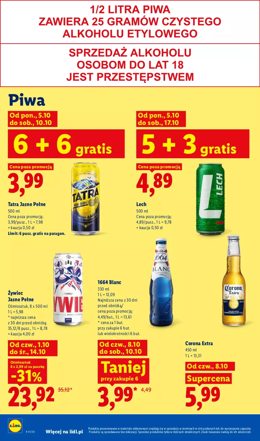 Gazetka promocyjna Lidl - Gazetka - ważna 08.10 do 10.10.2026 - strona 74 - produkty: Corona Extra, Gra, Piwa, Tatra
