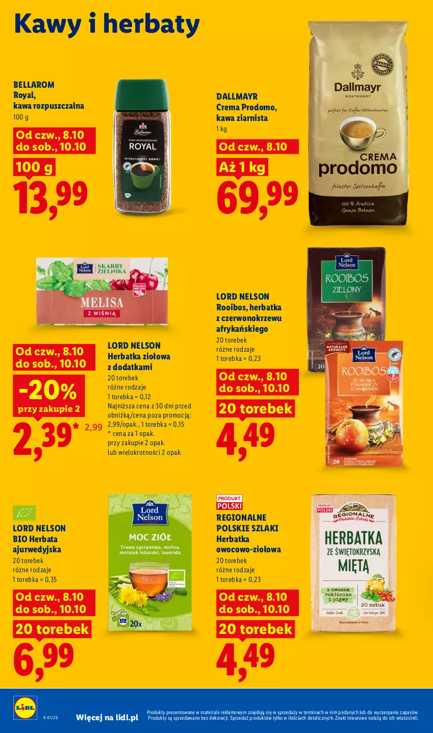 Gazetka promocyjna Lidl - Gazetka - ważna 08.10 do 10.10.2026 - strona 80 - produkty: Bell, Bella, Dallmayr, Herbata, Kawa, Kawa rozpuszczalna, Kawa ziarnista, Torebka