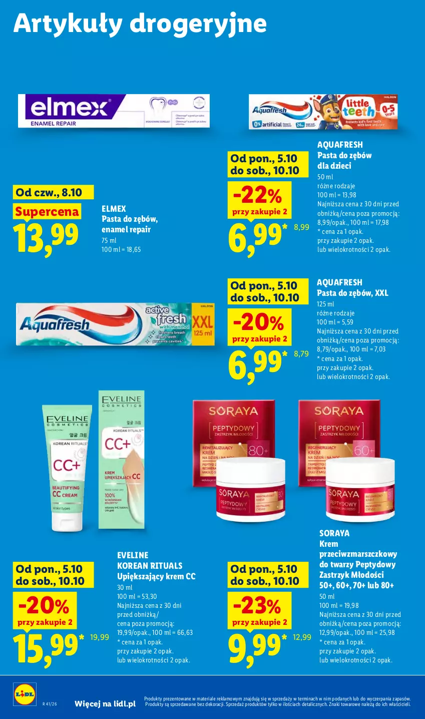 Gazetka promocyjna Lidl - Gazetka - ważna 08.10 do 10.10.2026 - strona 88 - produkty: Aquafresh, Dzieci, Elmex, Eveline, Krem przeciwzmarszczkowy, Mars, Pasta do zębów