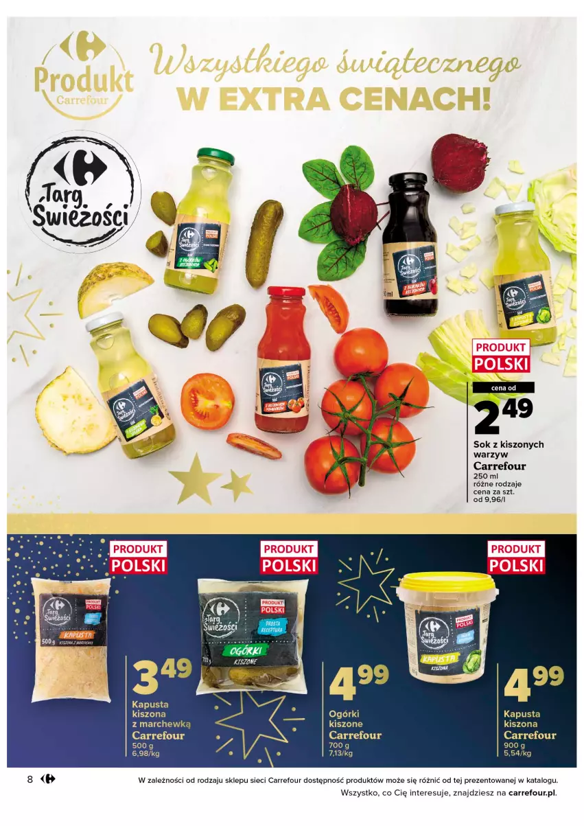 Gazetka promocyjna Carrefour - Gazetka Wszystkiego świątecznego w EXTRA CENACH - ważna 08.11 do 19.11.2022 - strona 8 - produkty: Sok, Sok z kiszonych warzyw