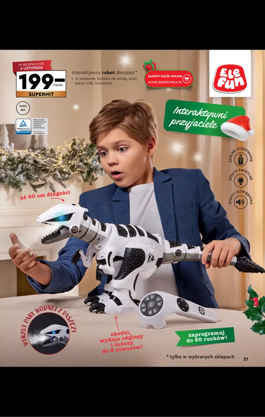 Gazetka promocyjna Biedronka - Kraina zabawek - ważna 02.11 do 24.12.2024 - strona 21 - produkty: Dinozaur, Kabel USB, Robot, Tera