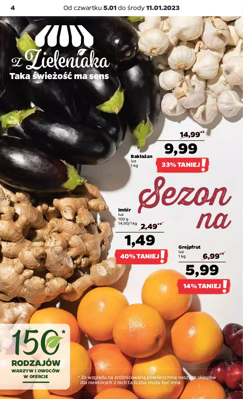 Gazetka promocyjna Netto - Artykuły spożywcze - ważna 05.01 do 11.01.2023 - strona 4 - produkty: Grejpfrut, Imbir