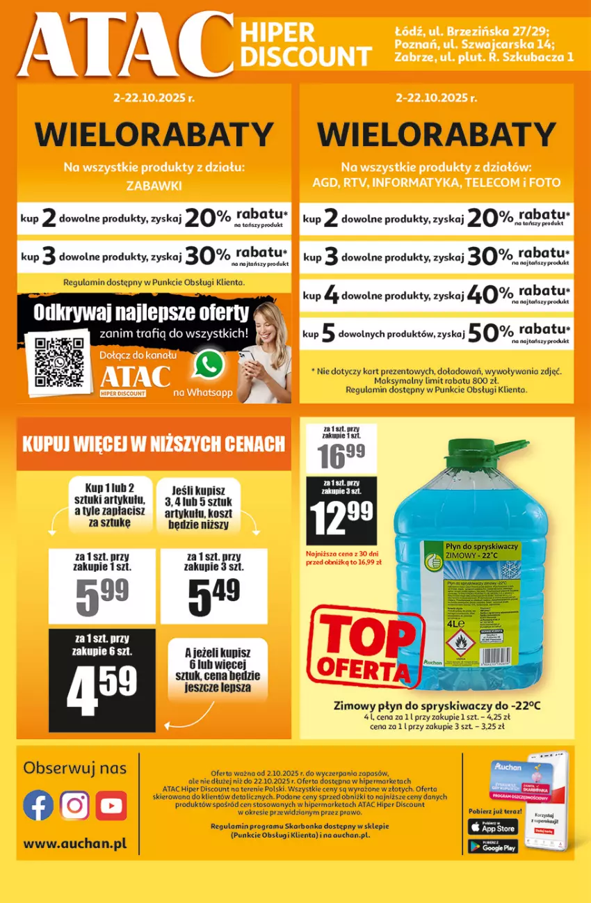 Gazetka promocyjna Auchan - ATAC Hiper Discount - ważna 02.10 do 22.10.2025 - strona 4 - produkty: Gra, Kosz, Płyn do spryskiwaczy, Ser, Tera