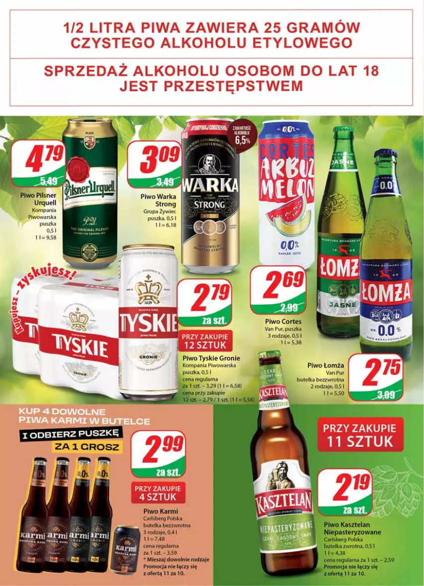 Gazetka promocyjna Dino - Gazetka - ważna 14.09 do 20.09.2022 - strona 16 - produkty: Carlsberg, Karmi, Piwo, Pur, Tyskie, Warka