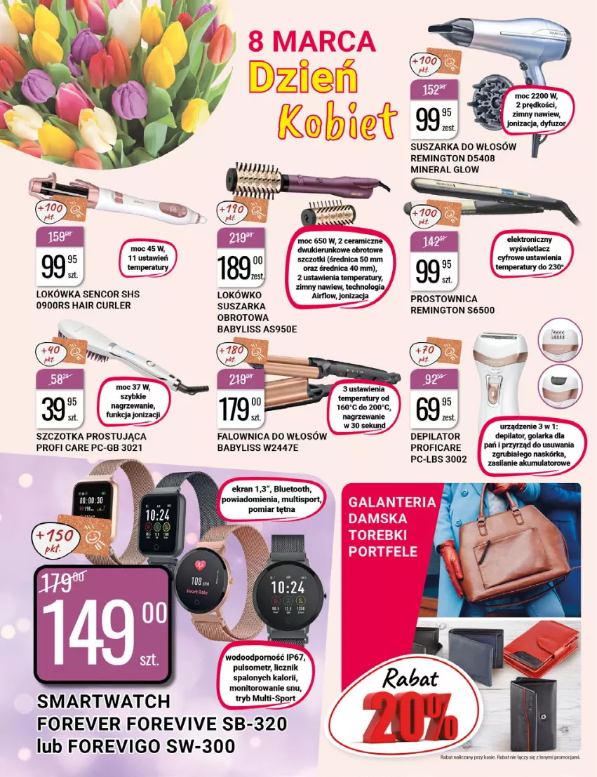 Gazetka promocyjna Bi1 - Dzień Kobiet - ważna 02.03 do 08.03.2022 - strona 2 - produkty: Akumulator, Babyliss, Depilator, Fa, Lokówka, Monitor, Por, Remington, Sencor, Silan, Smartwatch, Sport, Suszarka, Szczotka