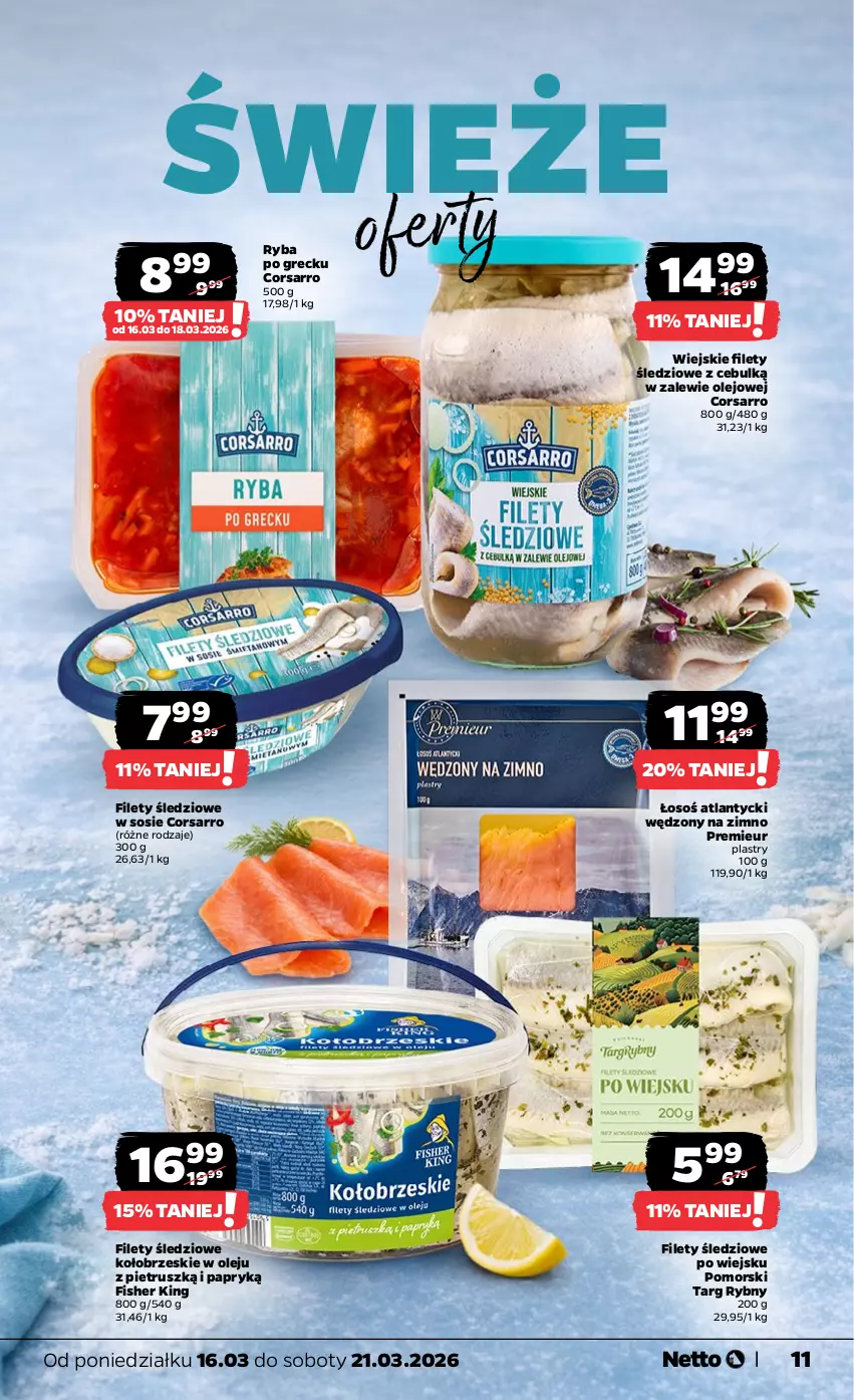 Gazetka promocyjna Netto - Od Poniedziałku - ważna 16.03 do 21.03.2026 - strona 11 - produkty: Olej, Ryba, Ryba po grecku, Sos