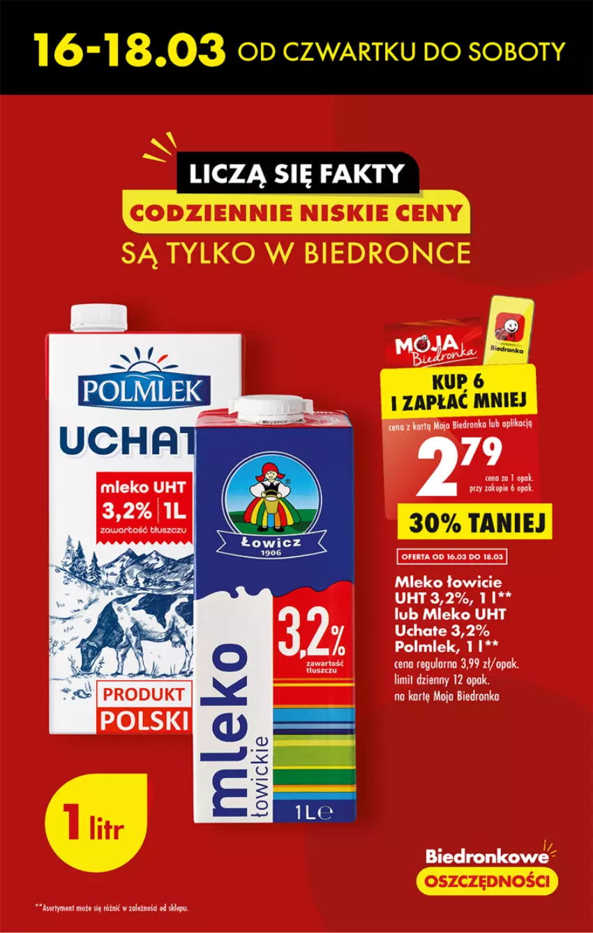 Gazetka promocyjna Biedronka - ważna 16.03 do 22.03.2023 - strona 7 - produkty: Mleko, POLMLEK