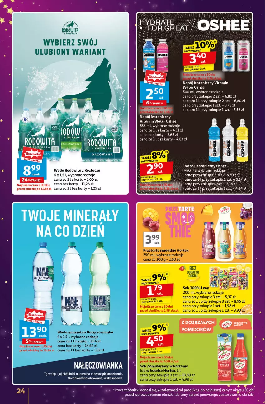 Gazetka promocyjna Auchan - Znane Marki Lubiane Hipermarket - ważna 28.11 do 07.12.2024 - strona 24 - produkty: Nałęczowianka, Napój, Napój izotoniczny, Oshee, Woda, Woda mineralna