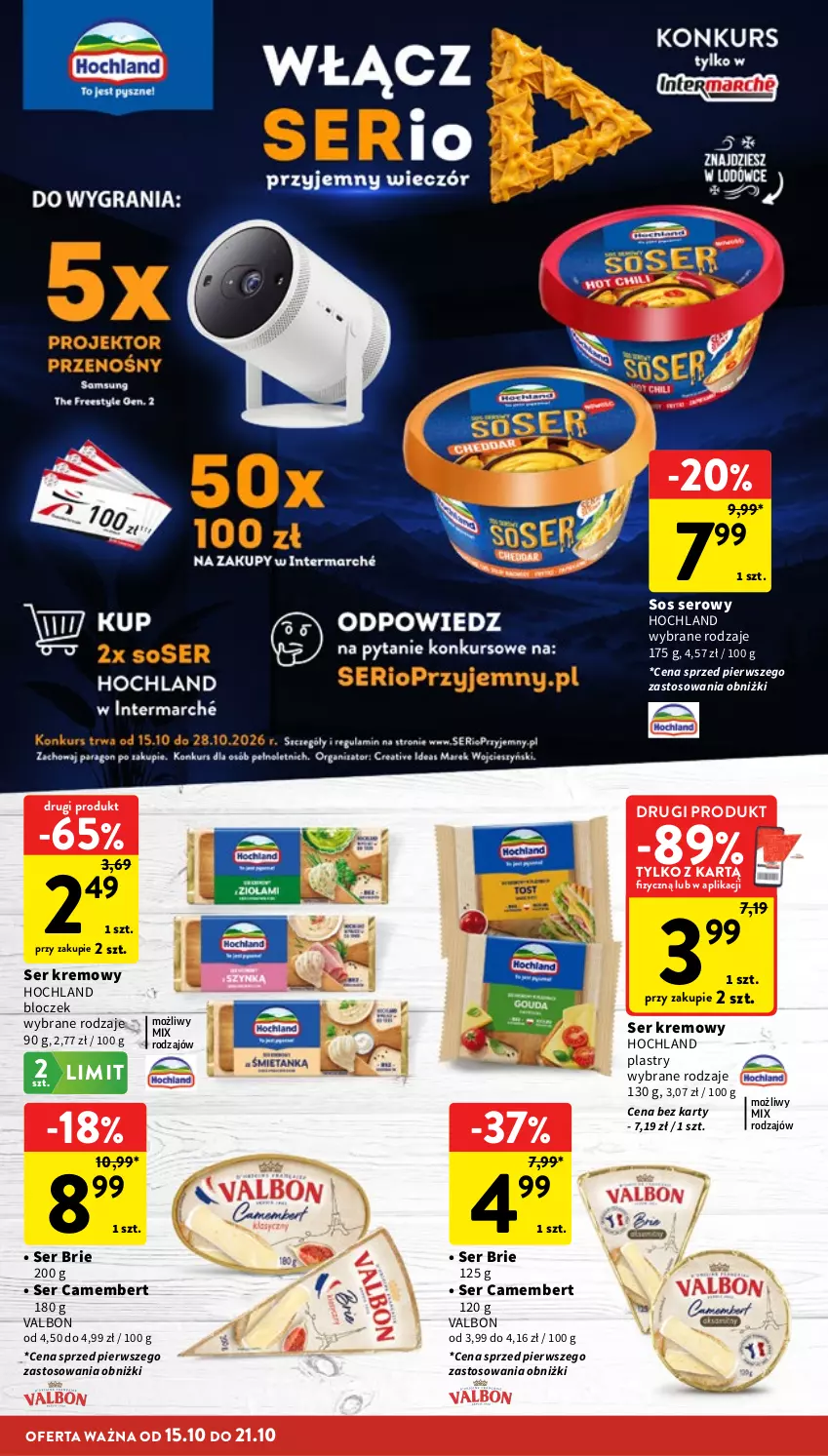 Gazetka promocyjna Intermarche - Gazetka promocyjna - ważna 15.10 do 21.10.2026 - strona 22 - produkty: Brie, Camembert, Hochland, Ser, Sos