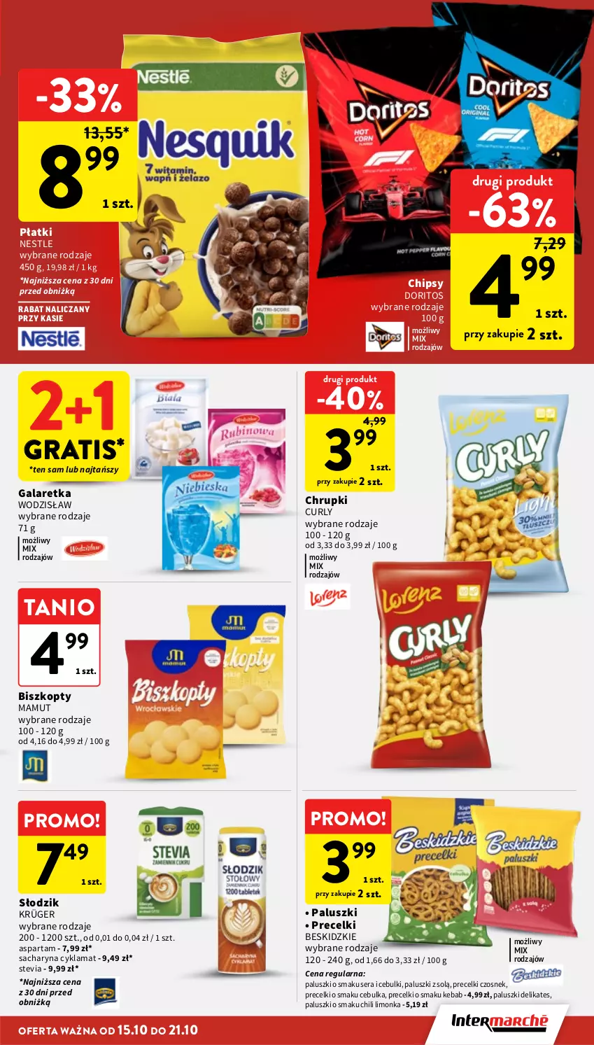 Gazetka promocyjna Intermarche - Gazetka promocyjna - ważna 15.10 do 21.10.2026 - strona 27 - produkty: Beskidzki, Biszkopty, Chipsy, Chrupki, Czosnek, Gala, Galaretka, Gra, Kebab, Limonka, Precelki, Ser