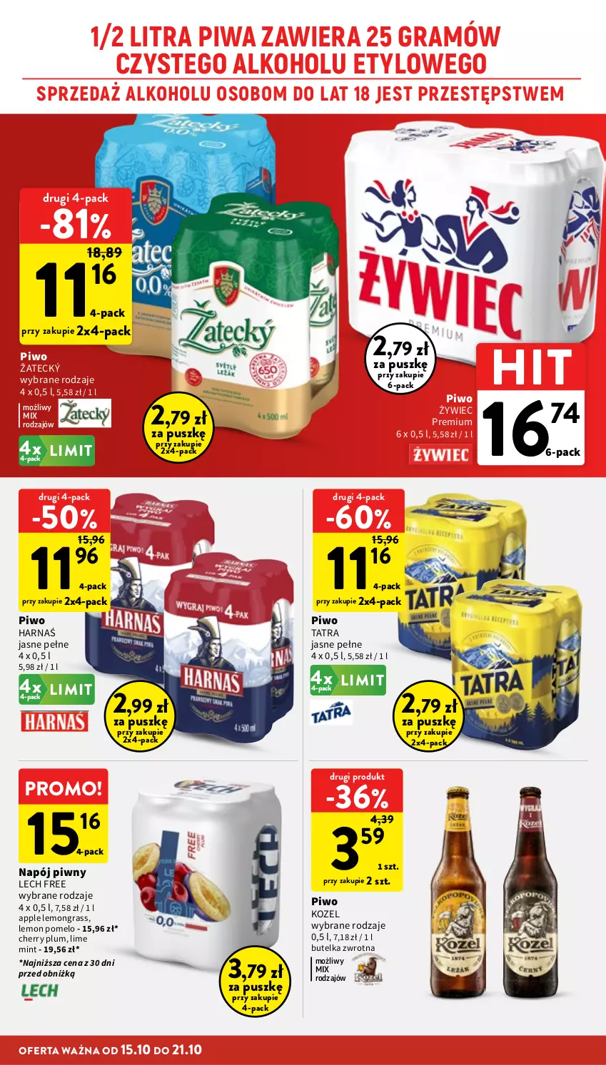 Gazetka promocyjna Intermarche - Gazetka promocyjna - ważna 15.10 do 21.10.2026 - strona 32 - produkty: Gra, Harnaś, Kozel, Napój, Piwa, Piwo, Pomelo, Tatra