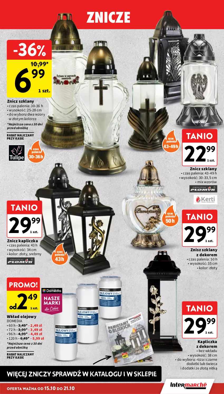 Gazetka promocyjna Intermarche - Gazetka promocyjna - ważna 15.10 do 21.10.2026 - strona 39 - produkty: Olej, Róża, Sok, Wkład olejowy, Znicz