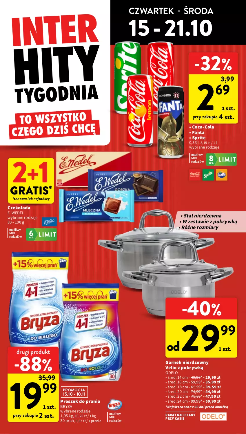 Gazetka promocyjna Intermarche - Gazetka promocyjna - ważna 15.10 do 21.10.2026 - strona 6 - produkty: Bryza, Coca-Cola, Czekolada, E. Wedel, Fa, Fanta, Garnek, Gra, Proszek do prania, Sprite