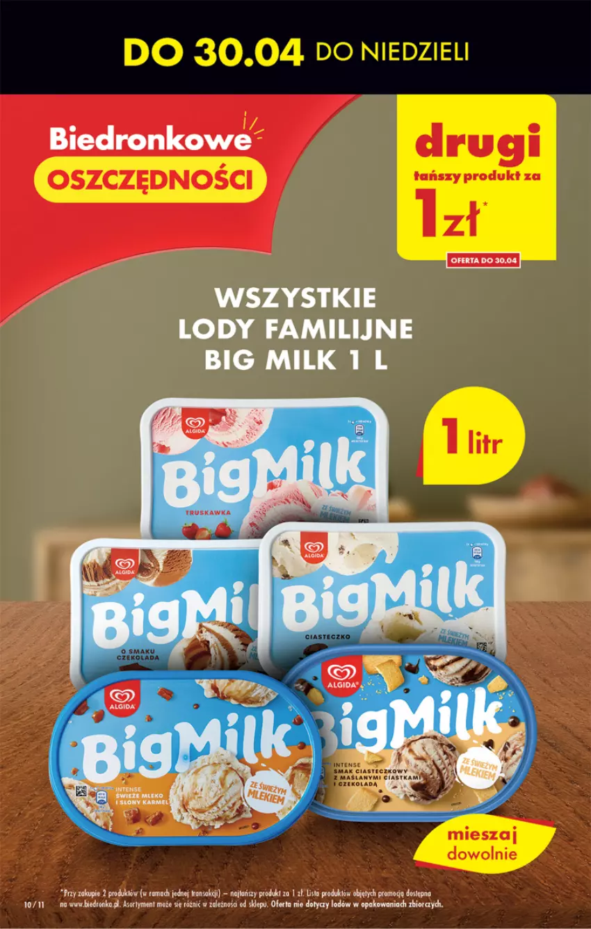 Gazetka promocyjna Biedronka - ważna 27.04 do 03.05.2023 - strona 10 - produkty: Big Milk, Czekolada, Fa, Lody, Mleko, Rama