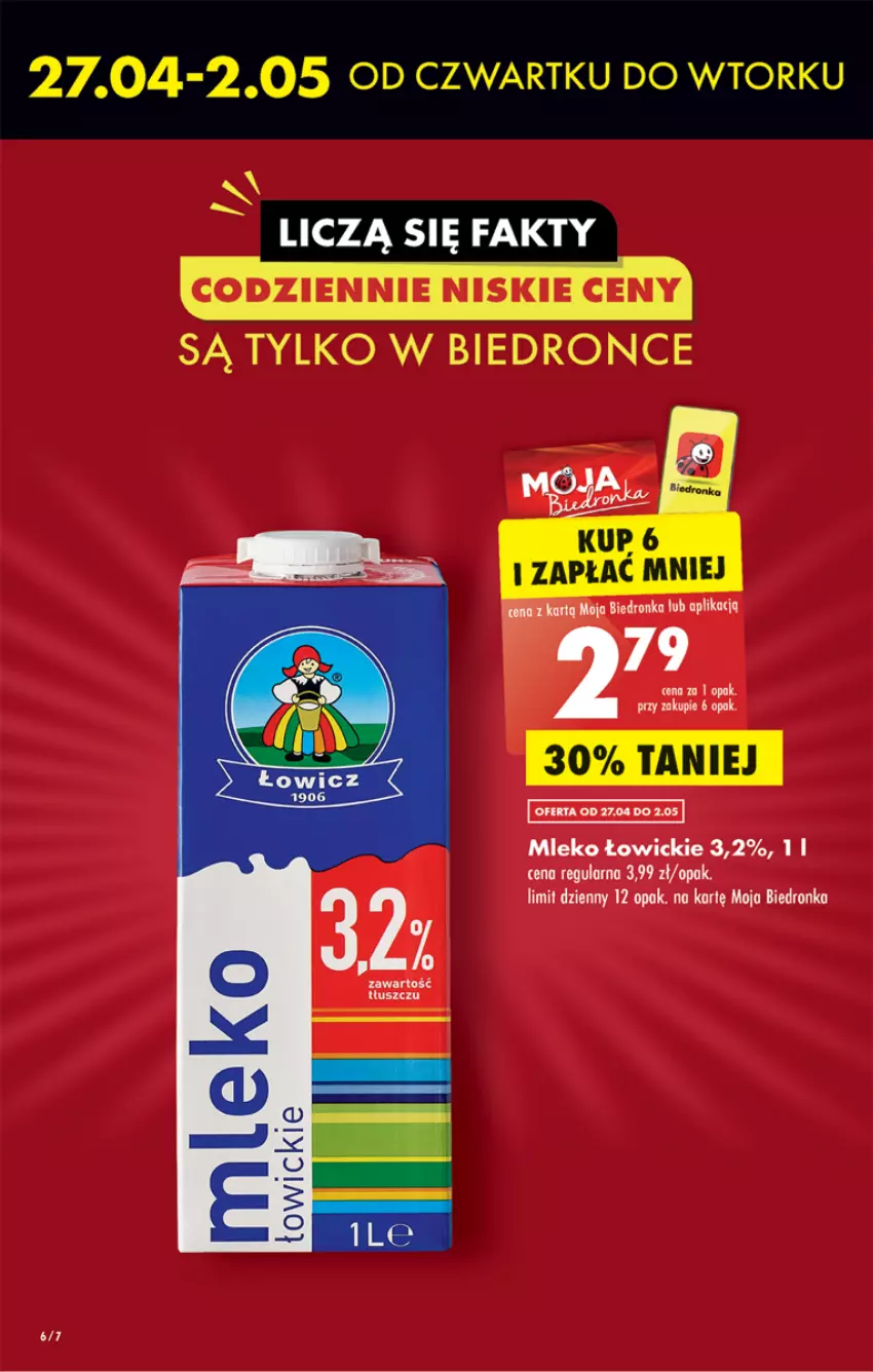 Gazetka promocyjna Biedronka - ważna 27.04 do 03.05.2023 - strona 6 - produkty: Mleko