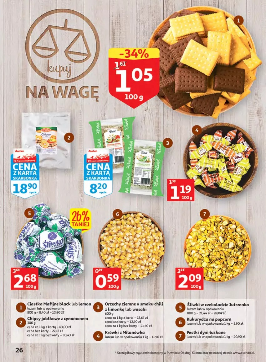 Gazetka promocyjna Auchan - Megapromocje są w cenie Hipermarkety - ważna 12.05 do 18.05.2022 - strona 26 - produkty: Chipsy, Ciastka, Jutrzenka, Lack, Pestki dyni, Wasa