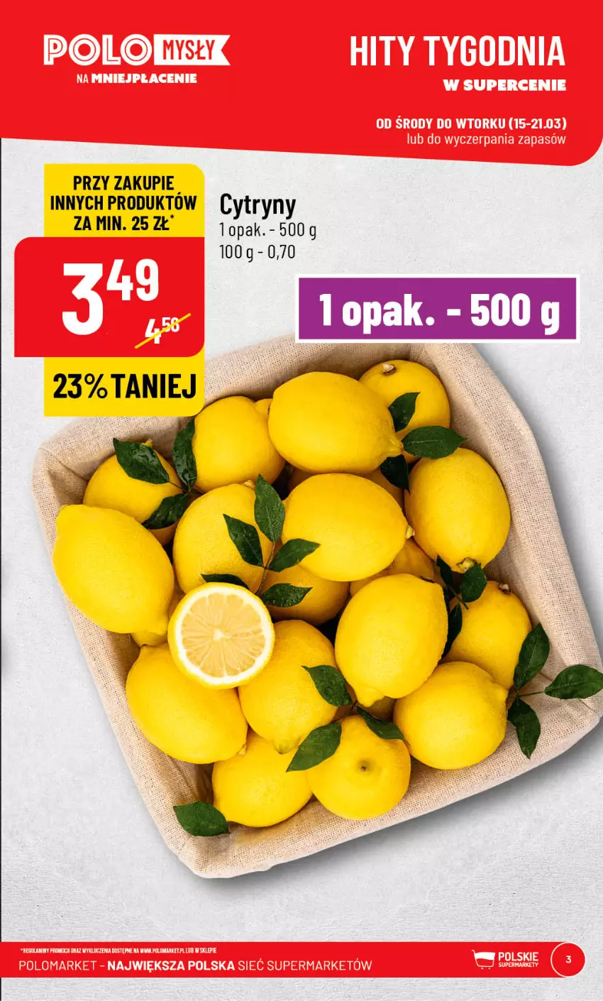 Gazetka promocyjna PoloMarket - Gazetka pomocyjna - ważna 15.03 do 21.03.2023 - strona 3 - produkty: Cytryny