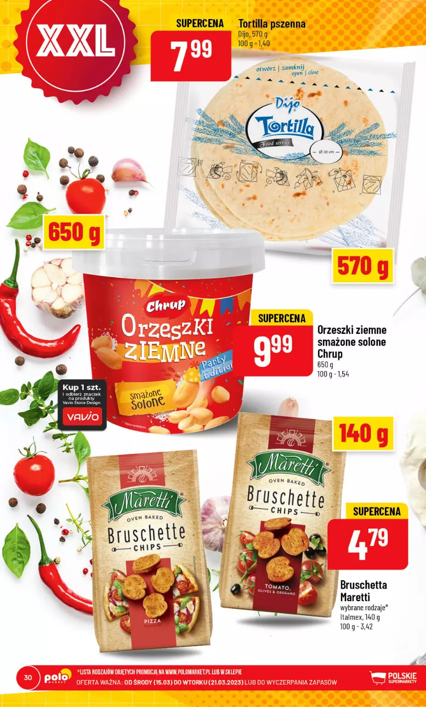 Gazetka promocyjna PoloMarket - Gazetka pomocyjna - ważna 15.03 do 21.03.2023 - strona 30 - produkty: Orzeszki, Orzeszki ziemne, Tortilla