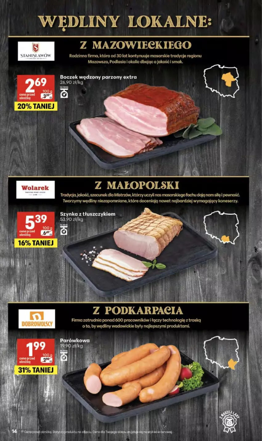 Gazetka promocyjna Delikatesy Centrum - Franczyza DC15 Czwartek - ważna 09.04 do 15.04.2026 - strona 14 - produkty: Boczek, Fa, Karp, Ser, Szynka