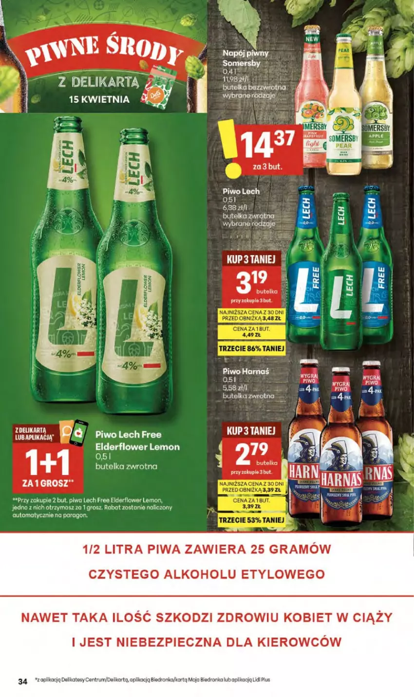 Gazetka promocyjna Delikatesy Centrum - Franczyza DC15 Czwartek - ważna 09.04 do 15.04.2026 - strona 34 - produkty: Gra, Piec, Piwa, Rum, Somersby