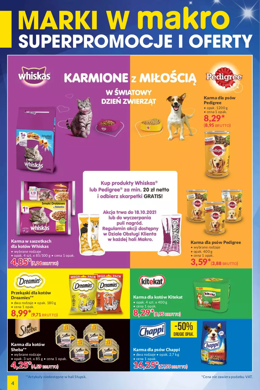 Gazetka promocyjna Makro - [Oferta specjalna] Marki w MAKRO - ważna 05.10 do 18.10.2021 - strona 4 - produkty: Chappi, KiteKat, Pedigree, Sheba, Whiskas