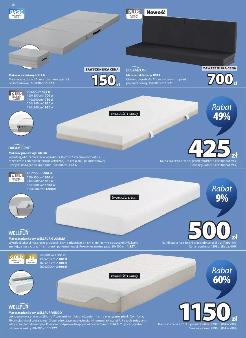 Gazetka promocyjna Jysk - Oferta tygodnia - ważna 21.10 do 08.11.2026 - strona 11 - produkty: Fa, LG, Materac, Materac piankowy, Materac składany, Pokrowiec, Pur, Sok, Tera