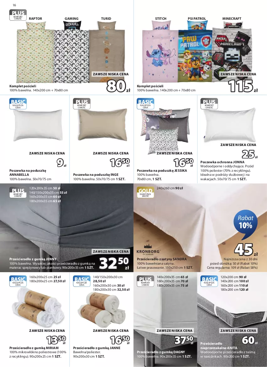 Gazetka promocyjna Jysk - Oferta tygodnia - ważna 21.10 do 08.11.2026 - strona 17 - produkty: Bell, Bella, Komplet pościeli, Materac, Materac sprężynowy, Minecraft, Narożnik, Por, Pościel, Poszewka, Prześcieradło, Psi Patrol, Sok, Tera, Wełna
